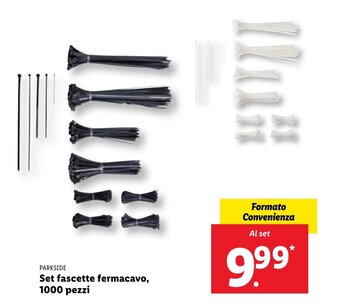 Lidl Parkside Set fascette fermacavo, 1000 pezzi offerta