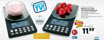 Lidl Bilancia da cucina con valori nutrizionali offerta