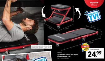 Lidl Parkside Sgabello/Carrello per lavori di montaggio 2 in 1 offerta