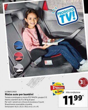 Lidl Ultimate Speed Rialzo auto per bambini offerta