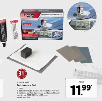 Lidl Ultimate Speed Set rinnova fari 19 pezzi offerta