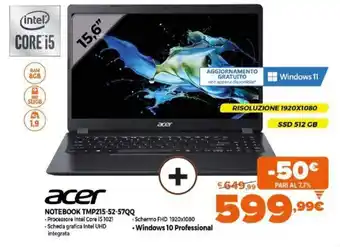Expert Acer Notebook TMP215-52-57QQ offerta