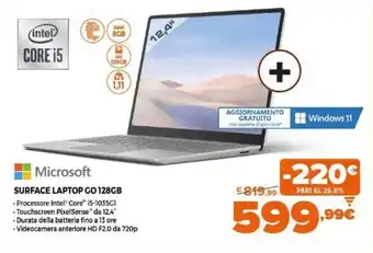 Expert Microsoft Surface Laptop Go 128GB offerta