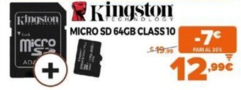 Expert Kingston Micro SD 64GB Class 10 offerta