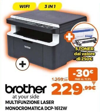 Expert Brother Multifunzione Laser Monocromatica DCP-1612W offerta
