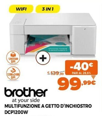 Expert Brother Multifunzione a Getto D'Inchiostro DCP1200W offerta