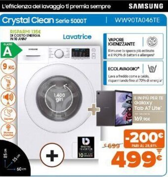 Expert Samsung Crystal Clean Serie 5000T WW90TA046TE offerta