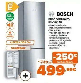 Expert Bosch Frigo Combinato KGN39VLEB offerta