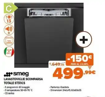 Expert Smeg Lavastoviglie Scomparsa Totale ST311CS offerta
