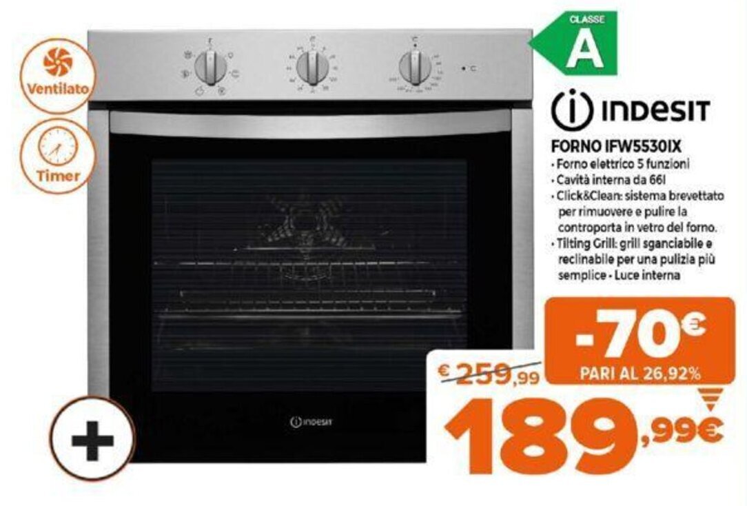 Indesit Forno IFW5530IX offerta di Expert