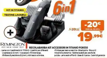 Expert Remington Regolabarba Kit Accessori in Titanio PG6030 offerta