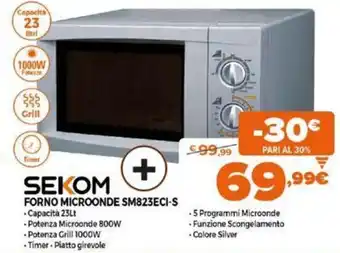 Expert Sekom Forno Microonde SM823ECI-S offerta