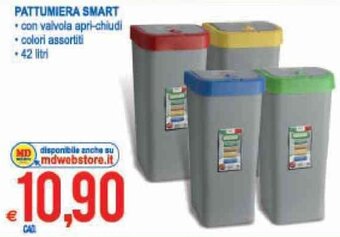 MD Discount Pattumiera Smart 42 litri offerta