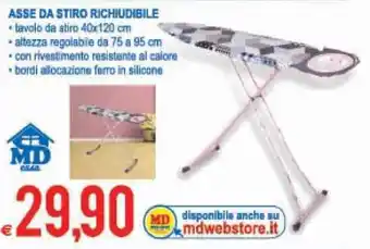 MD Discount Asse da Stiro Richiudibile 40x120 cm offerta