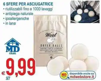MD Discount 6 Sfere per Asciugatrice offerta