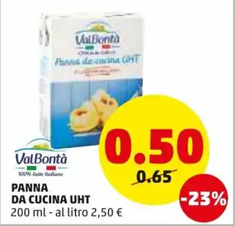 PENNY ValBontà Panna da Cucina UHT 200 ml offerta