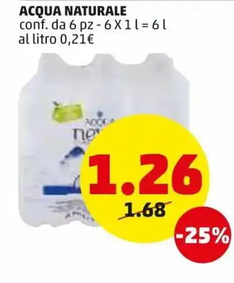 PENNY Acqua Naturale 6 x 1l offerta