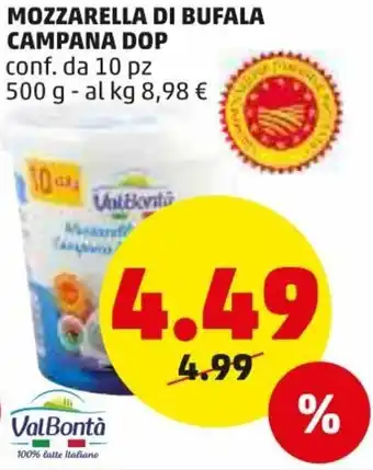 PENNY ValBontà Mozzarella di Bufala Campana DOP 500g offerta