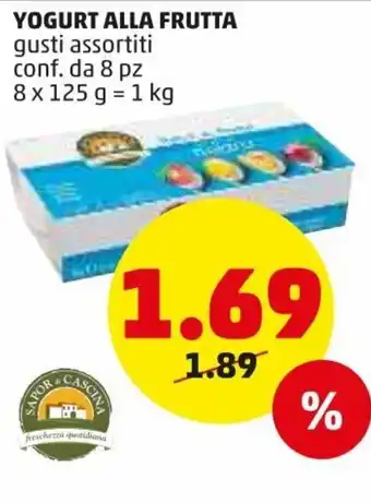 PENNY Yogurt alla frutta 8x125g offerta