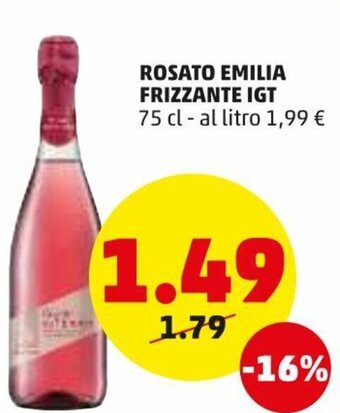 PENNY Rosato Emilia Frizzante IGT 75 cl offerta