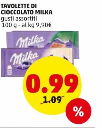 PENNY Milka Tavolette di Cioccolato 100g offerta