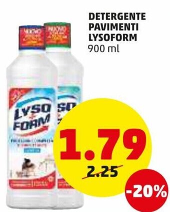 PENNY Lysoform Detergente Pavimenti 900 ml offerta