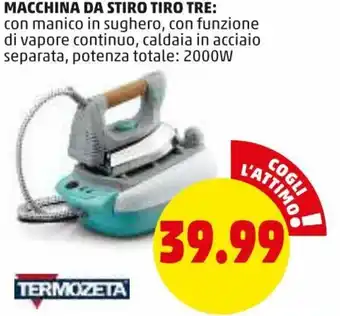 PENNY Termozeta Macchina da Stiro Tiro Tre offerta