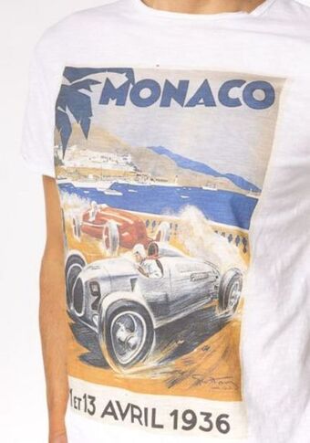 T-shirt manica corta con stampa beach bianco