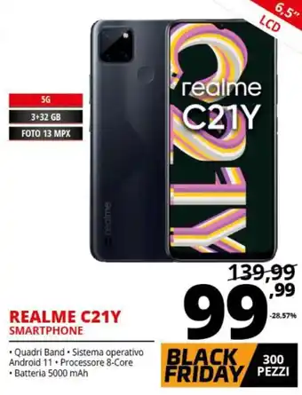Comet Realme C21Y Smartphone offerta