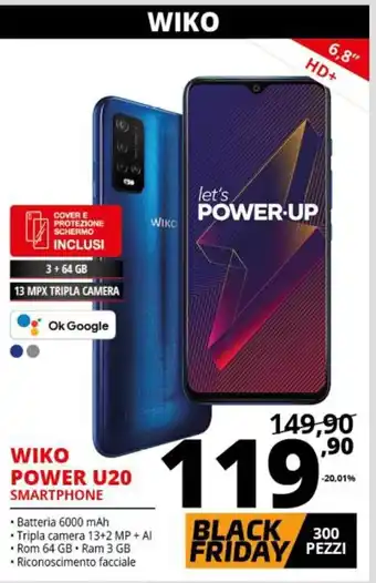 Comet Wiko Power U20 Smartphone offerta