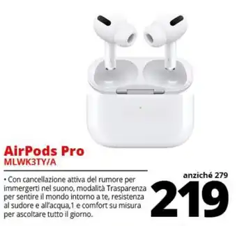 Comet Apple AirPods Pro MLWK3TY/A offerta