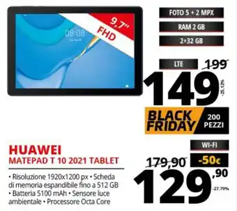 Comet Huawei Matepad T 10 2021 Tablet offerta