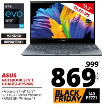 Comet Asus Notebook 2 in 1 UX363EA-HP526W offerta