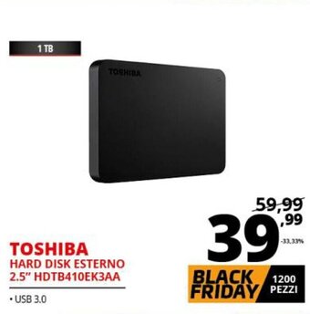 Comet Toshiba Hard Disk Esterno 2.5" HDTB410EK3AA offerta