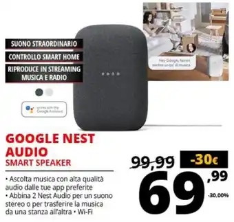 Comet Google Nest Audio Smart Speaker offerta