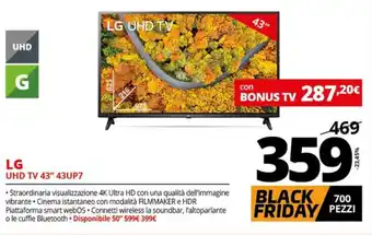 Comet LG UHD TV 43" 43UP7 offerta