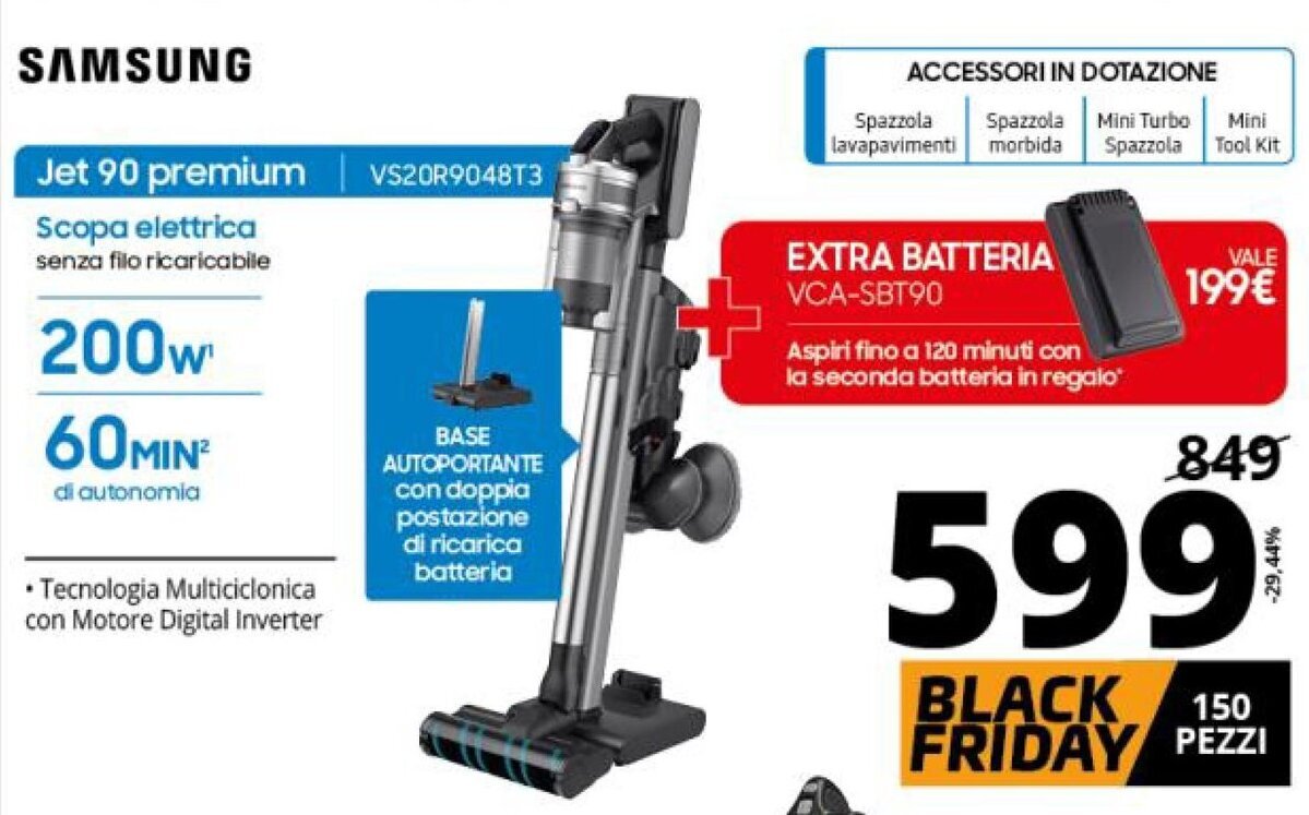 Samsung Scopa elettrica offerta di Comet