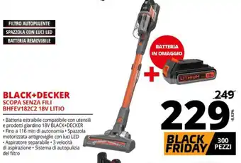 Black+Decker Scopa Senza Fili BHFEV182C2 18V Litio