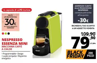 Comet Nespresso Essenza Mini Macchina Caffè a Cialde offerta