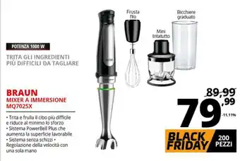 Comet Braun Mixer A Immersione MQ7025X offerta