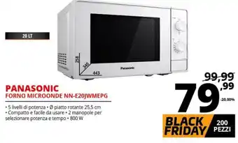 Comet Panasonic Forno Microonde NN-E20JWMEPG offerta