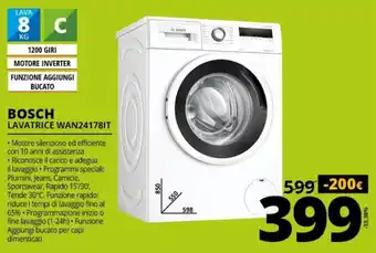 Comet Bosch Lavatrice WAN24178IT offerta