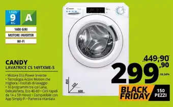Comet Candy Lavatrice CS 149TXME-S offerta