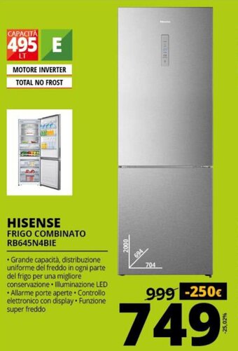 Comet Hisense Frigo Combinato RB645N4BIE offerta