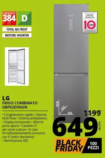 Comet LG Frigo Combinato GBP62DSNGN offerta