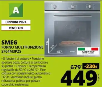 Comet Smeg Forno Multifunzione SF64M3PZS offerta