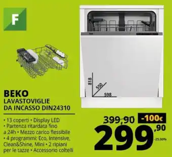 beko Lavastoviglie da Incasso DIN24310
