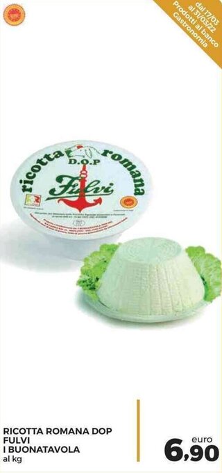 Conad Superstore Ricotta Romana DOP Fulvi I Buonatavola offerta