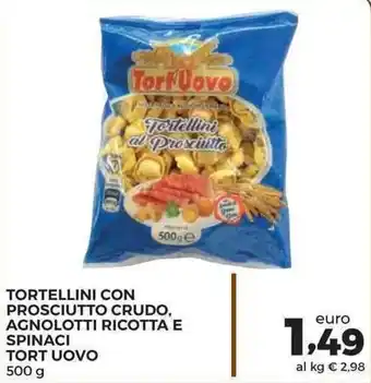 Conad Superstore Tort Uovo Tortellini con Prosciutto Crudo, Agnolotti Ricotta e Spinaci 500g offerta