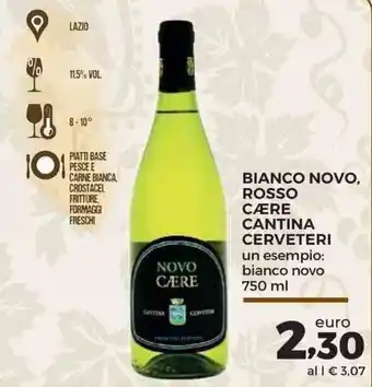 Conad Superstore Bianco Novo, Rosso Caere Cantina Cerveteri 750 ml offerta